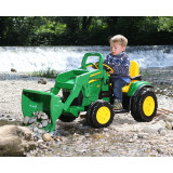 detský elektrický báger John Deere Ground Loader 12V + vlečka